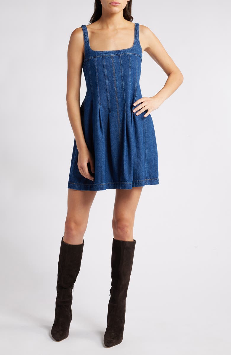 Reformation Violet Denim Minidress, Main, color,