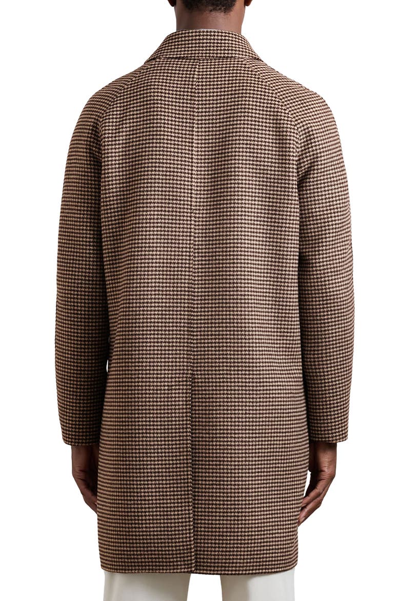 Morpeth Houndstooth Check Wool Blend Coat, Alternate, color, BROWN
