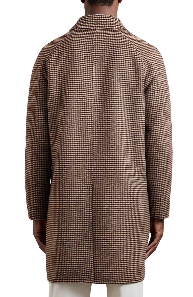 Reiss Morpeth Houndstooth Check Wool Blend Coat, Alternate, color, Brown