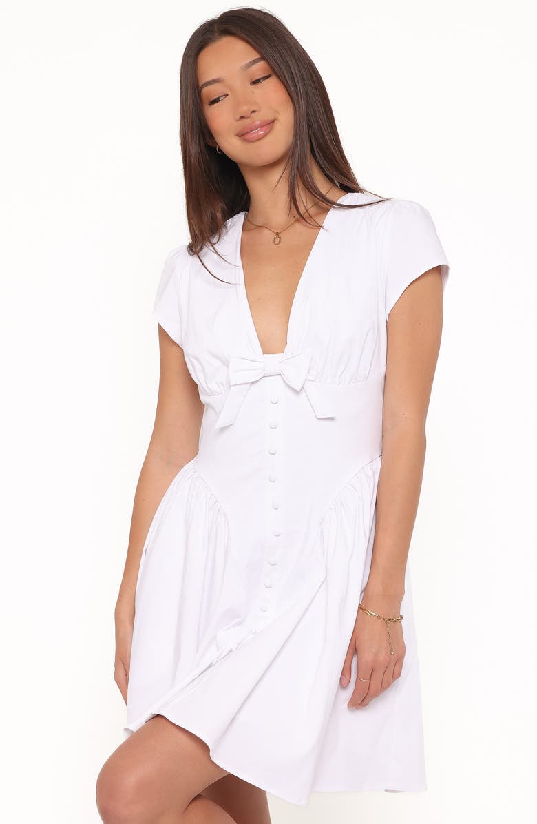 Petal & Pup Lyssa Bow Front Fit & Flare Dress, Alternate, color, White