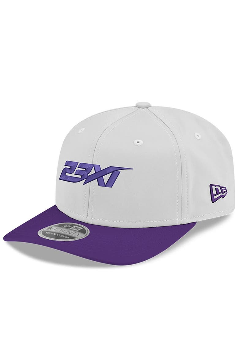 Men's New Era White/Purple 23XI Racing 9SEVENTY Team Adjustable Hat, Main, color, White
