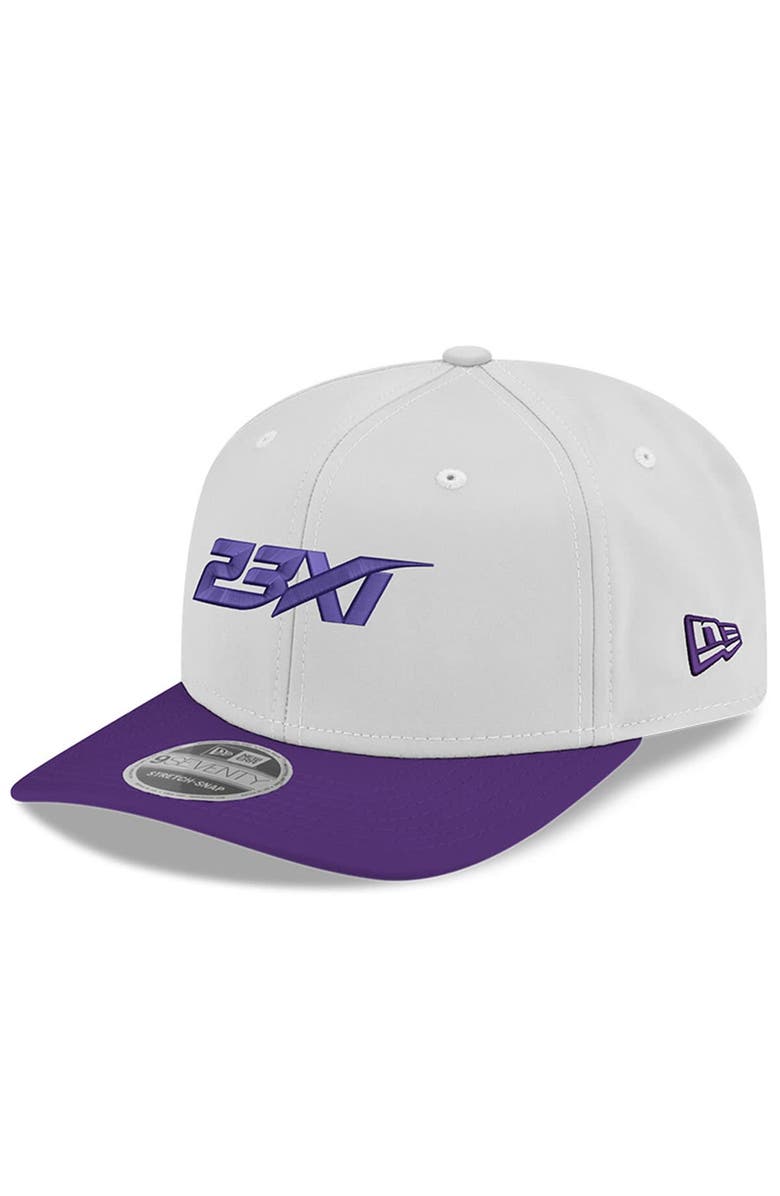 New Era Men's New Era White/Purple 23XI Racing 9SEVENTY Team Adjustable Hat, Main, color, 