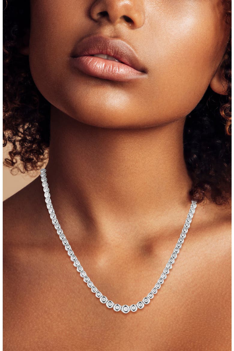 Cubic Zirconia Tennis Necklace, Alternate, color, SILVER