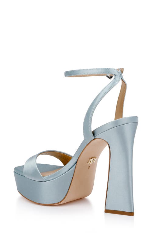 Badgley Mischka Collection Caia Ankle Strap Platform Sandal In Mist Blue Satin
