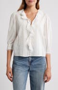 Rails Mare Ruffle Cotton Button-Up Top