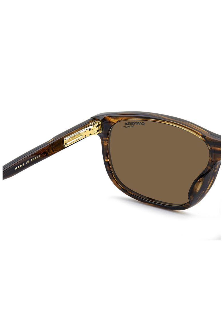 C Flex 58mm Polarized Rectangle Sunglasses, Alternate, color, BROWN HORN