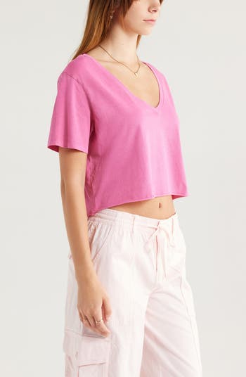 BP. Washed V-Neck Crop T-Shirt | Nordstrom