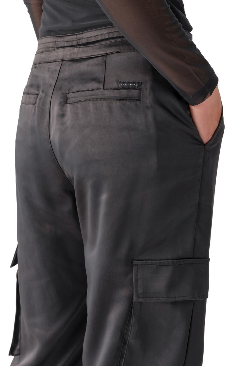 Sanctuary Eve Drawstring Satin Cargo Pants, Alternate, color,
