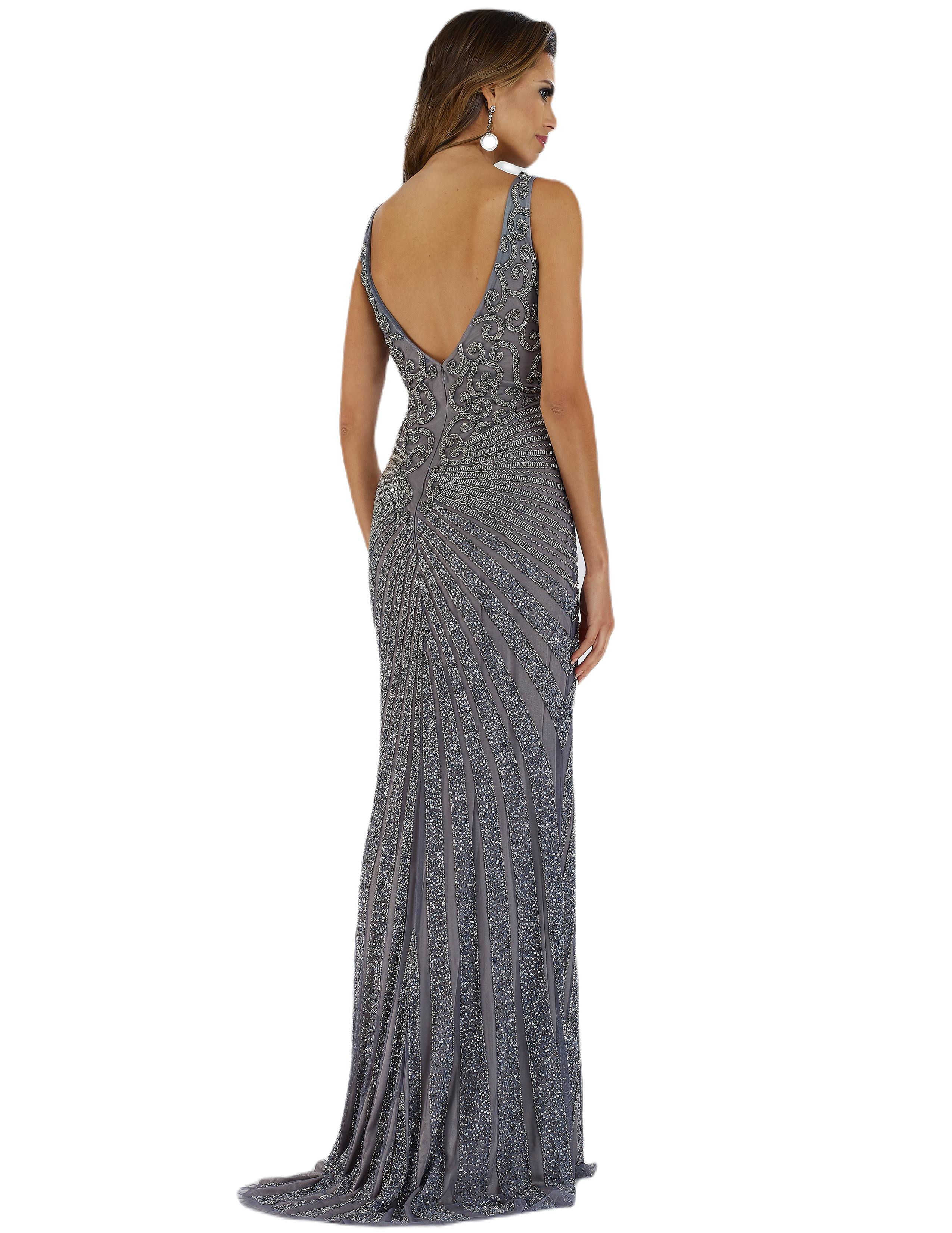 Thigh High Slit Beaded Gown - image 2