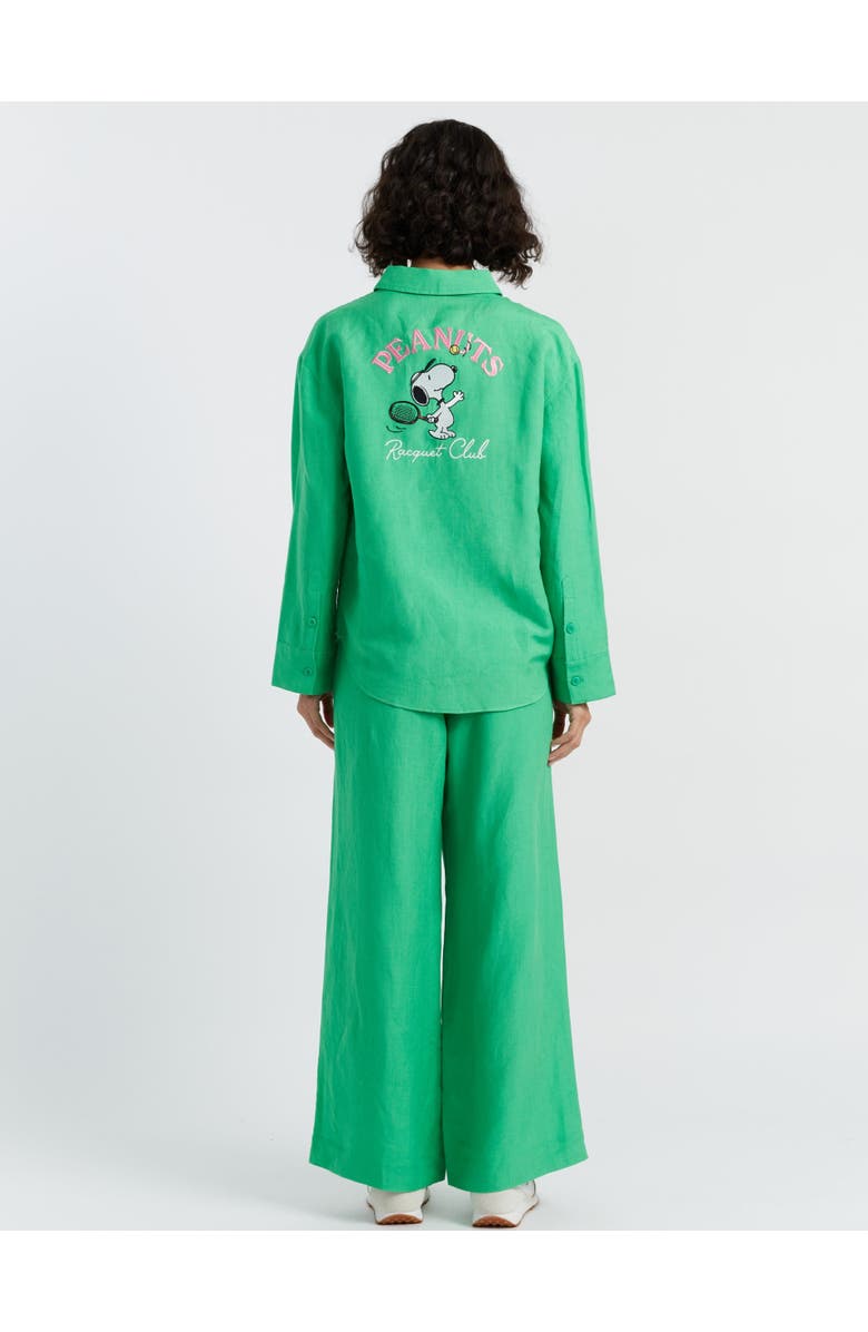 Chinti & Parker Linen-Cotton Peanuts Racquet Club Trousers, Alternate, color, Green