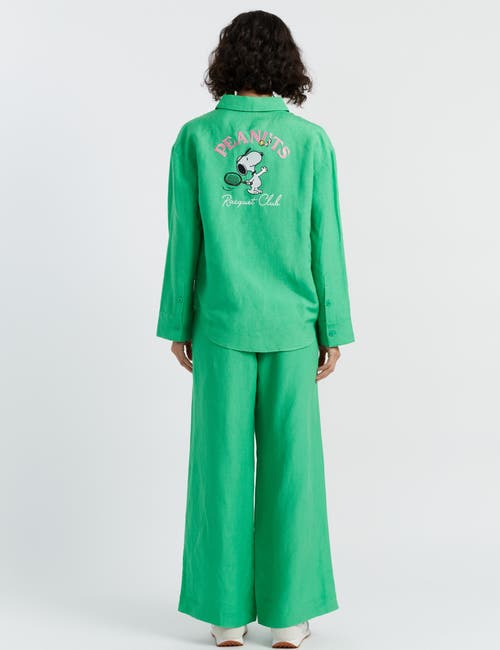 Chinti & Parker Linen-cotton Peanuts Racquet Club Trousers In Green