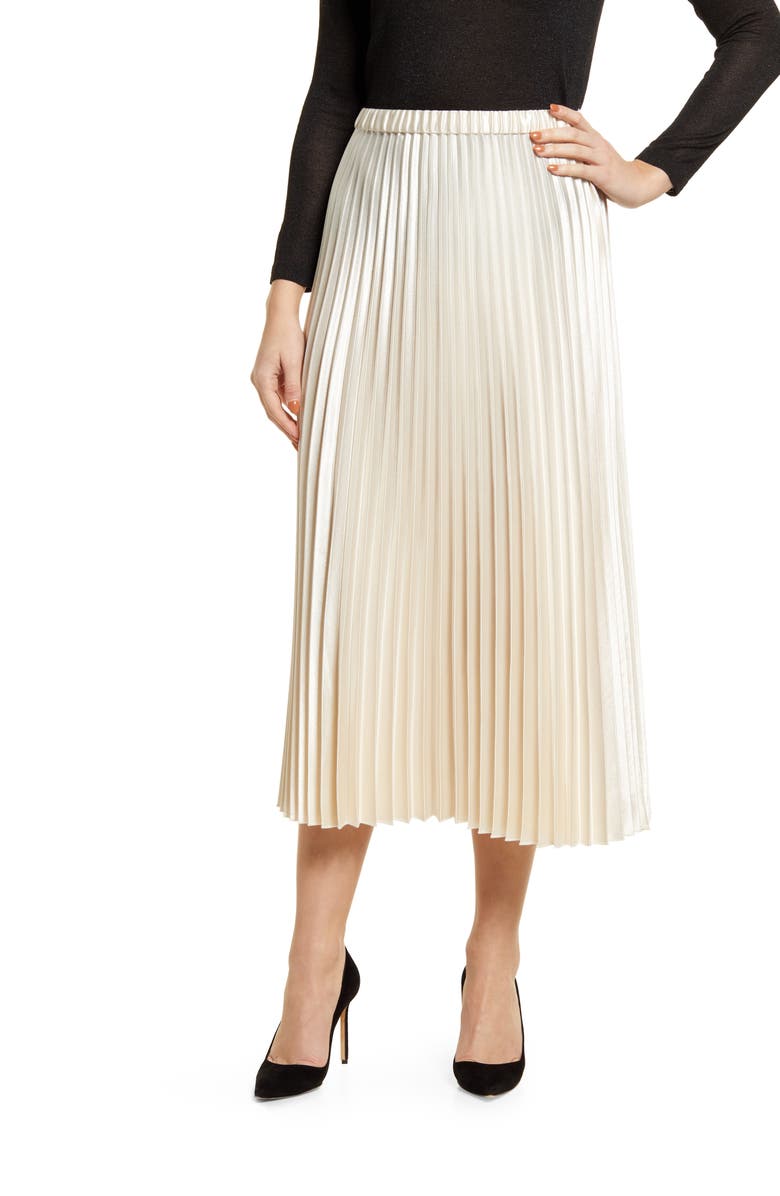 Anne Klein Pleated Midi Skirt, Main, color, 
