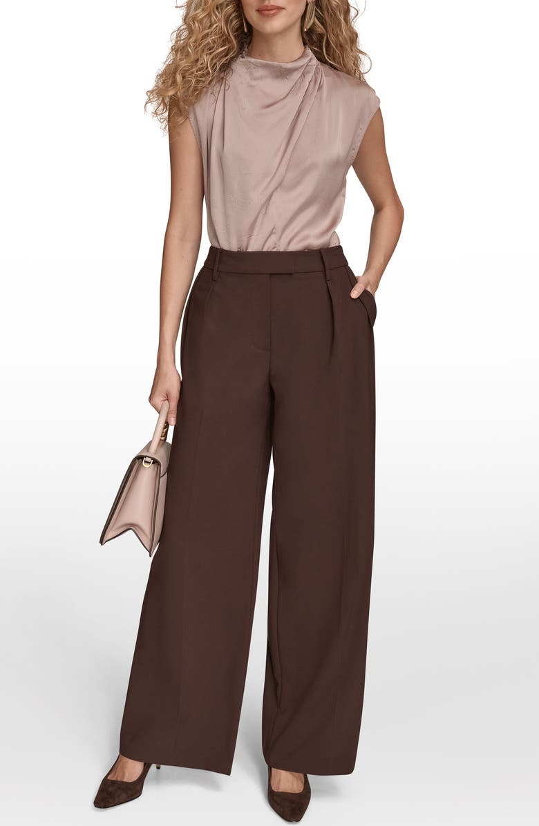 Donna Karan New York Wide Leg Pants, Alternate, color, Chocolate