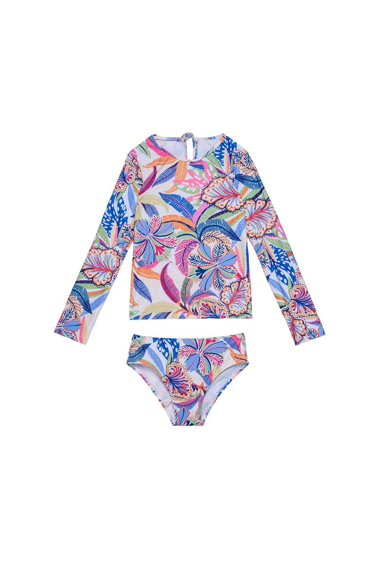 Tropic Fun Long Sleeve Rash Guard Set, Main, color, Multi-Tropic