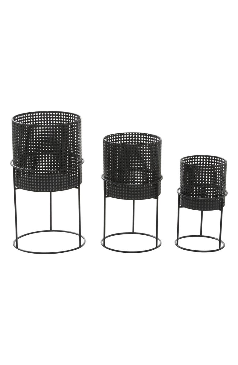UMA Set of 3 Woven Planters, Main, color, Black