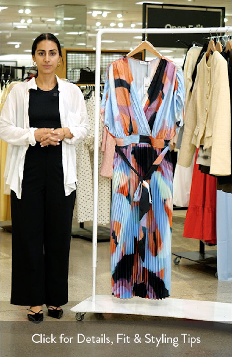 Hailey Abstract Print Midi Dress, sales video thumbnail