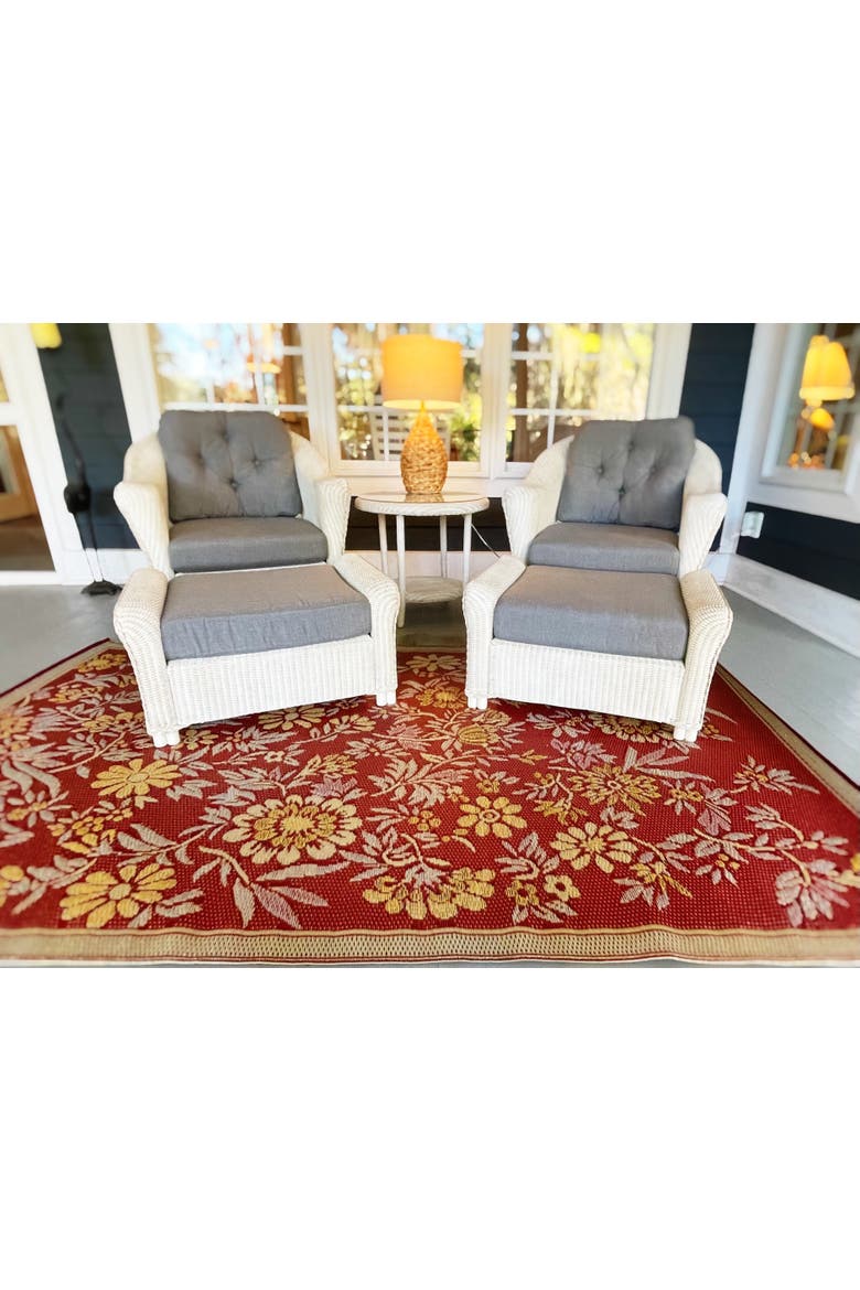 Wildflowers Rug, Alternate, color, Cranberry - 6'x9'
