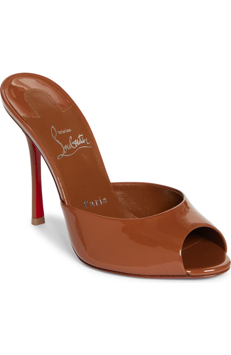 Christian Louboutin Me Dolly Peep Toe Slide Sandal, Main, color, Brown