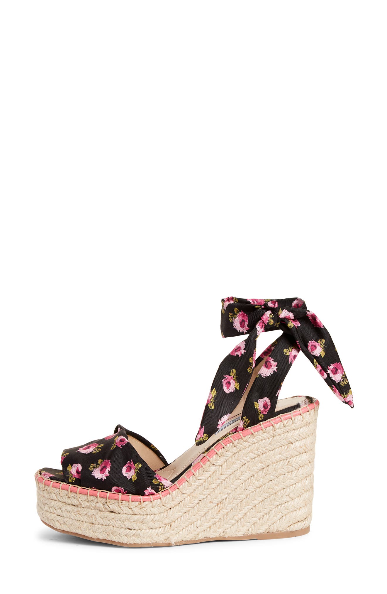 Prada Platform Wedge Espadrille Sandal, Alternate, color, 