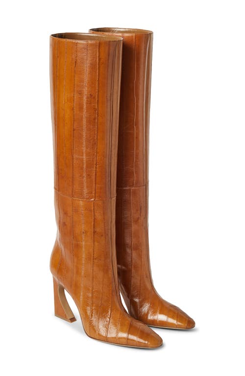 Fendi Beige Hagfish Leather Boots In Brown