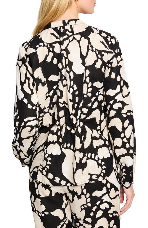 Nic + Zoe Evening Petal Woven Shirt In Black Multi In Black Multi