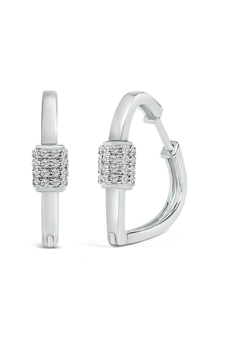 10K Gold 3/8 Cttw Lab Grown Diamond Heart Shaped Huggie Hoop Earrings, Alternate, color, White