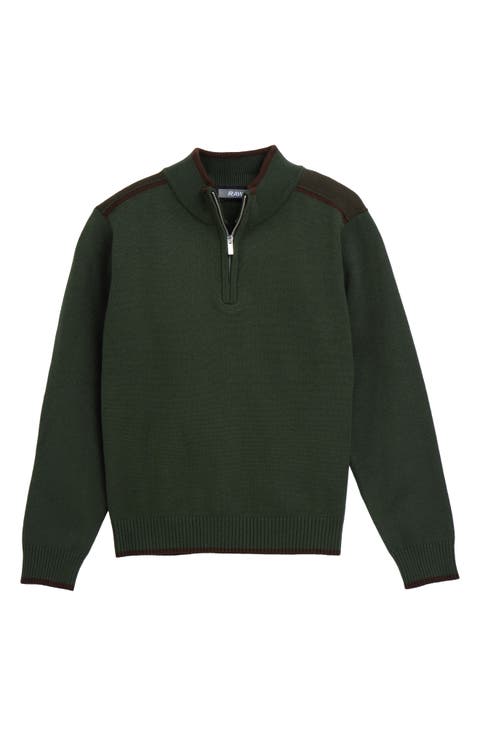 Kids' RAW X Shoulder Detail Quarter Zip Sweater (Big Kid)