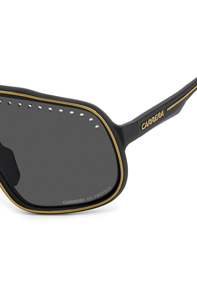 Carrera Eyewear C Sport 99mm Mask Shield Sunglasses, Alternate, color, Matte Black Gold/ Grey