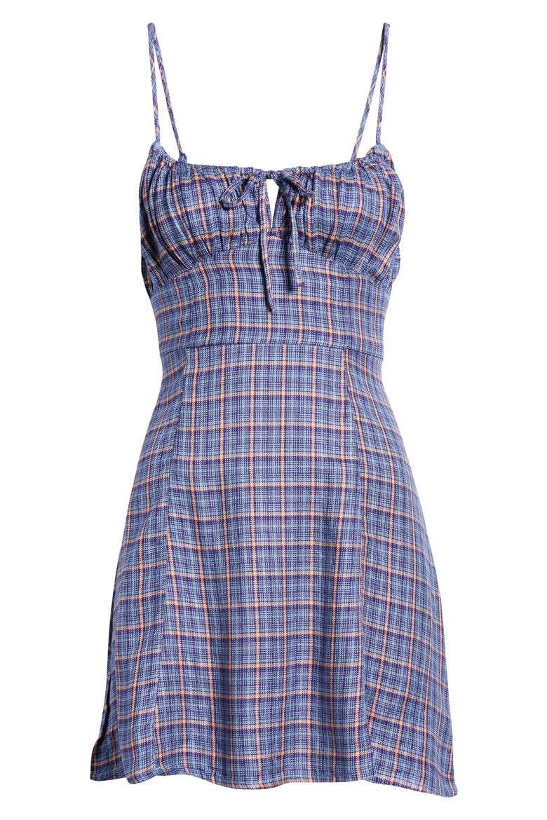Kamaryn Tie Front Minidress, Alternate, color, BLUE