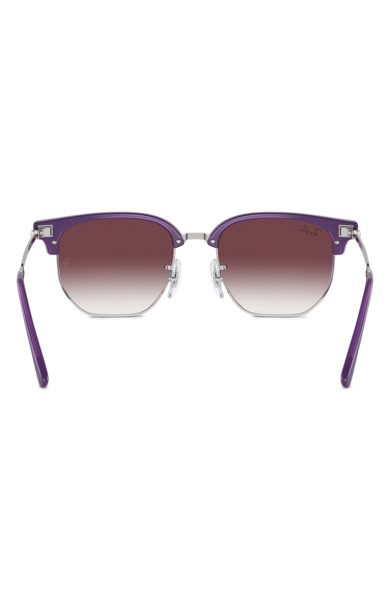 Ray-Ban Kids' Junior New Clubmaster Gradient Polarized 47mm Irregular Sunglasses, Alternate, color, Violet