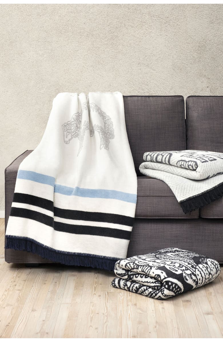 Brooks Brothers Henry Throw Blanket, Alternate, color, Silver