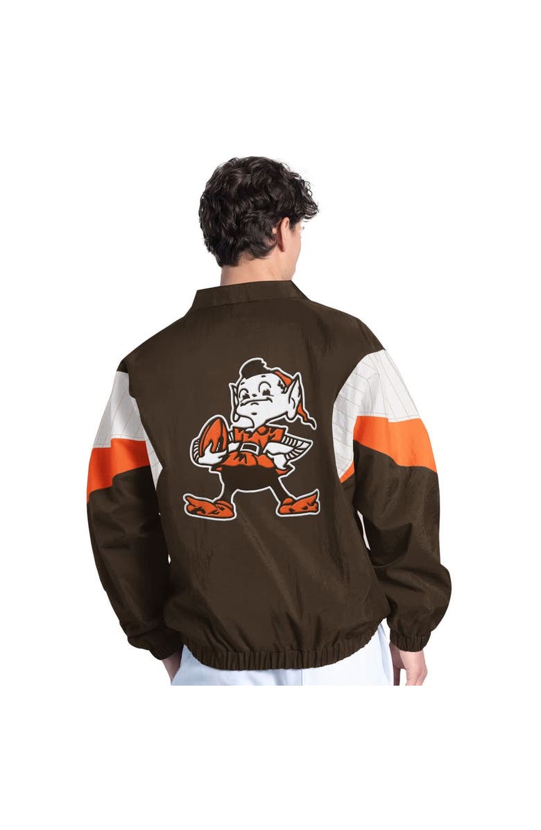 STARTER Men's Starter Brown Cleveland Browns Yard Line Vintage Logo Full-Zip Jacket, Alternate, color, Brown