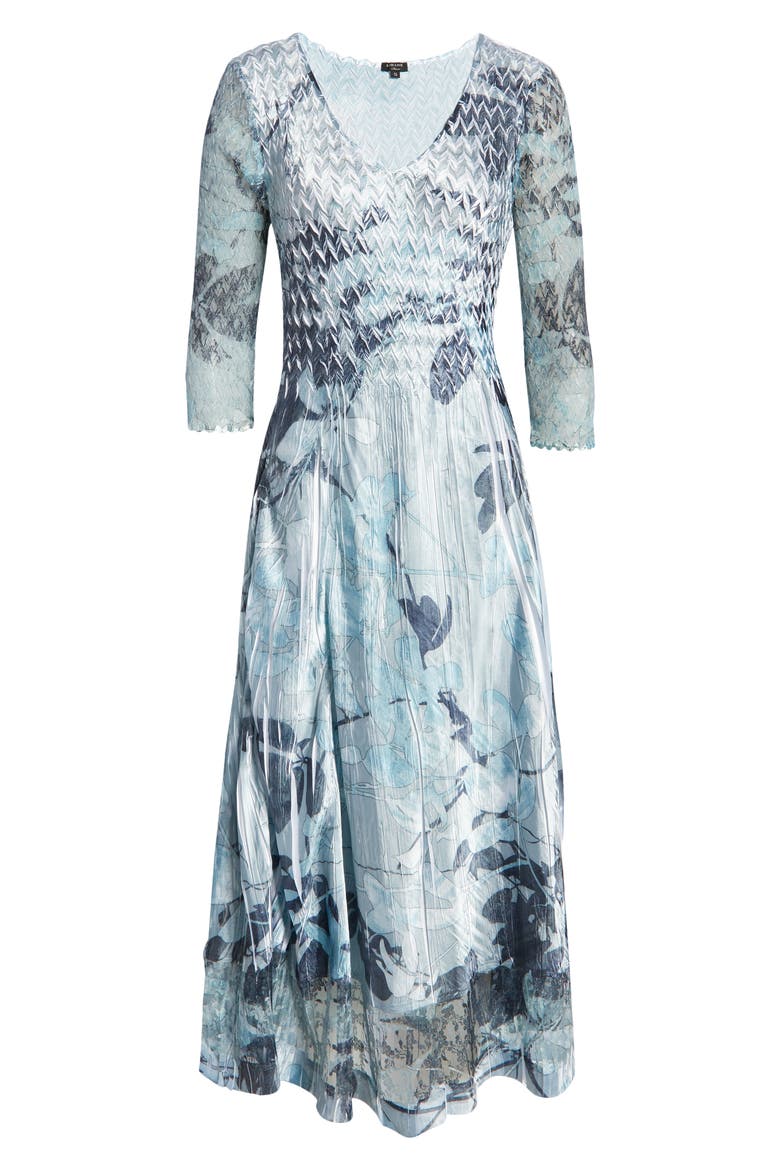 Lace Sleeve Charmuse Midi Cocktail Dress, Alternate, color, GREY VINE