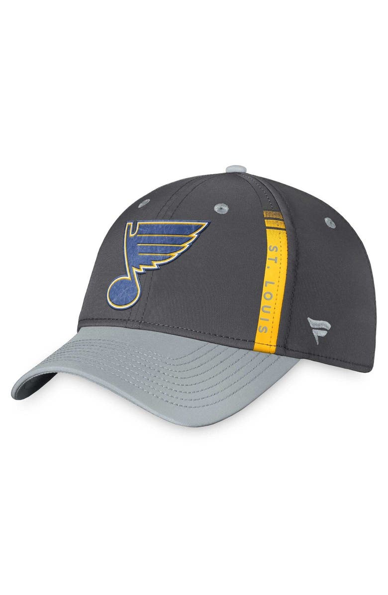 FANATICS Men's Fanatics Branded Charcoal/Gray St. Louis Blues Authentic Pro Home Ice Flex Hat, Main, color, 