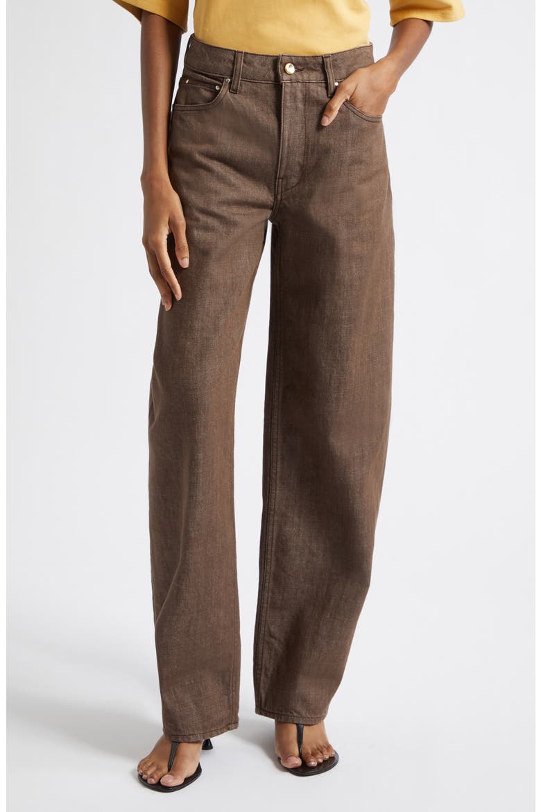 Rider Low Rise Barrel Leg Jeans, Main, color, LOAM WASH