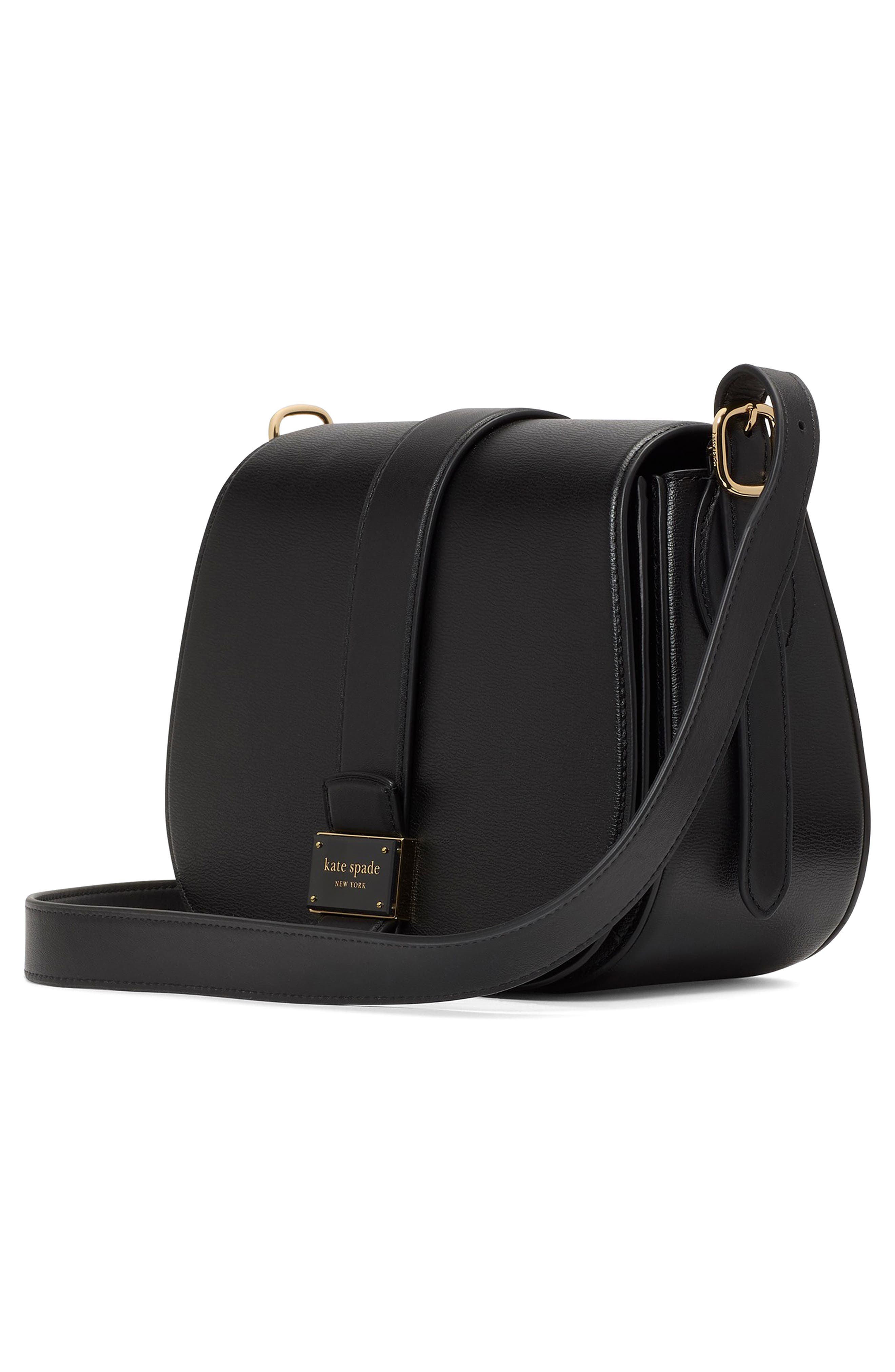 medium noveau textured leather crossbody bag, Alternate, color, BLACK