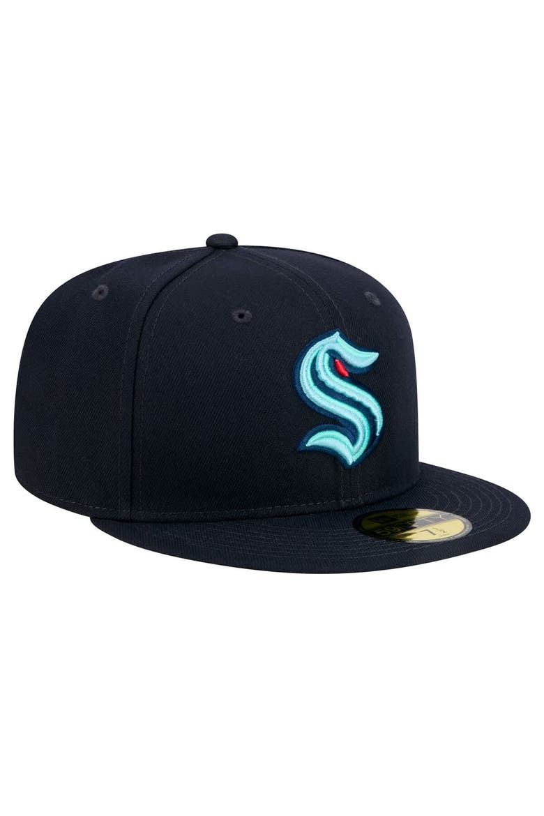 Men's New Era Deep Sea Blue Seattle Kraken Core 59FIFTY Fitted Hat, Alternate, color, Navy