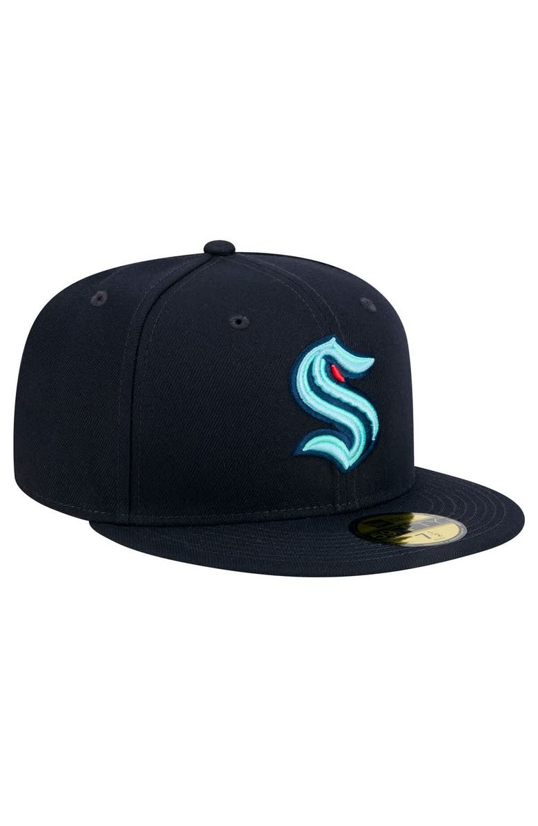 New Era Men's New Era Deep Sea Blue Seattle Kraken Core 59FIFTY Fitted Hat, Alternate, color, Navy