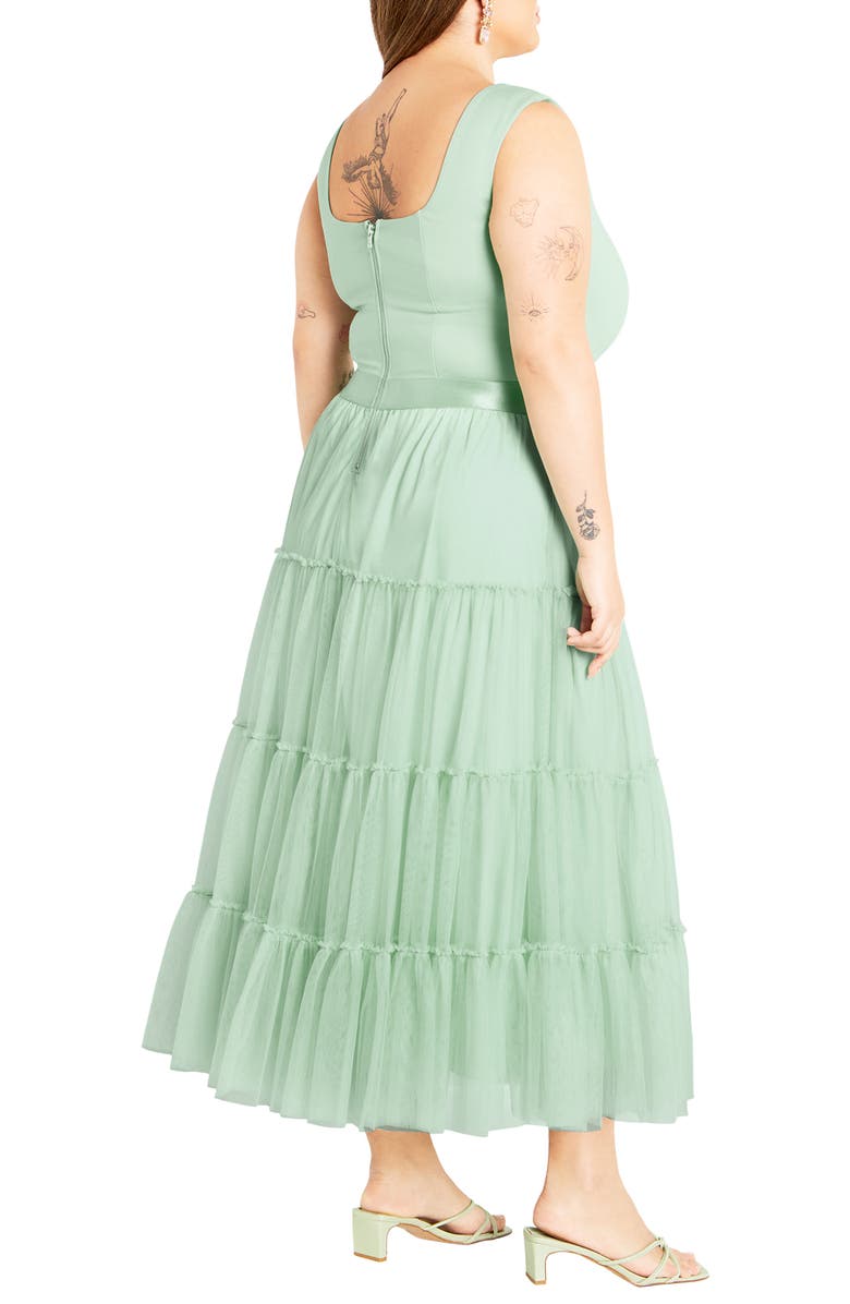 City Chic Sherie Sleeveless Tiered Tulle Dress, Alternate, color, 