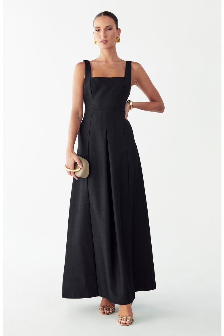 Leonne Midi Dress, Main, color, Black