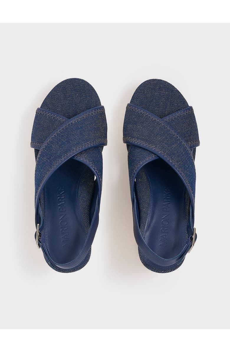 MARION PARKE Avery Platform | Denim, Alternate, color, Navy Denim