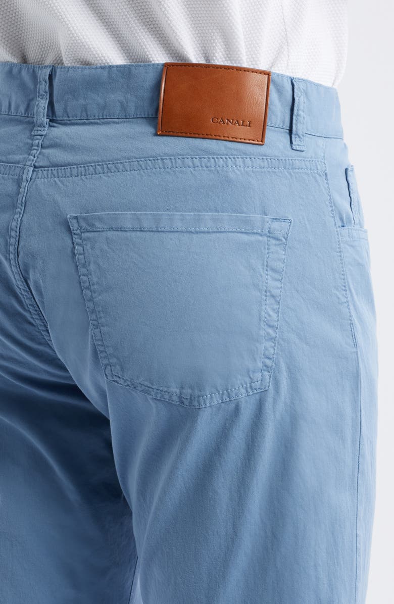 Canali Regular Fit 5-Pocket Cotton Stretch Twill Pants, Alternate, color, Light Blue