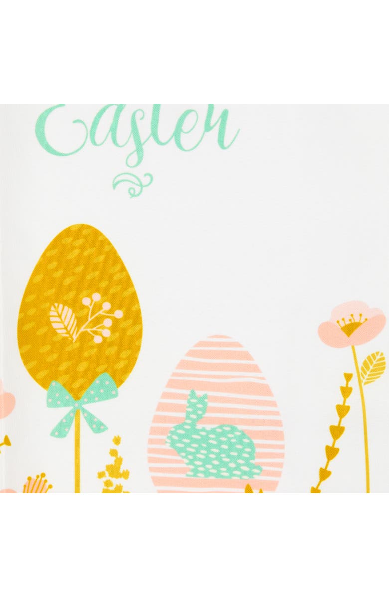 Northlight Pastel Eggs Happy Easter Floral Placemats - 18" - White and Pink - Set of 4, Alternate, color, White