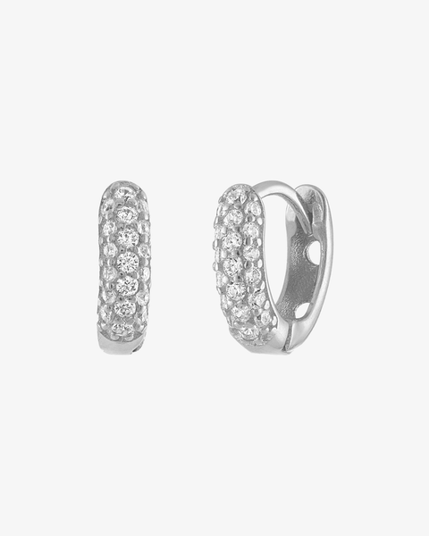 Bold Pave Huggie Hoops