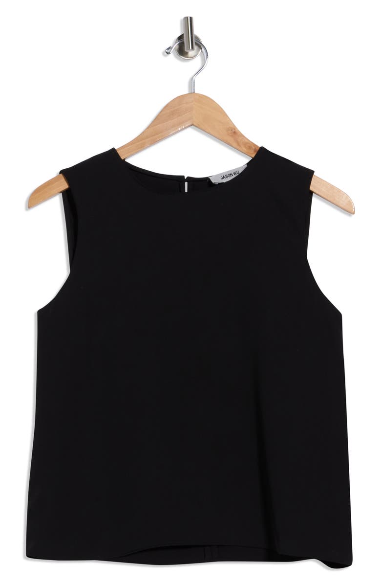 JASON WU Crewneck Sleeveless Crop Top, Main, color, Black
