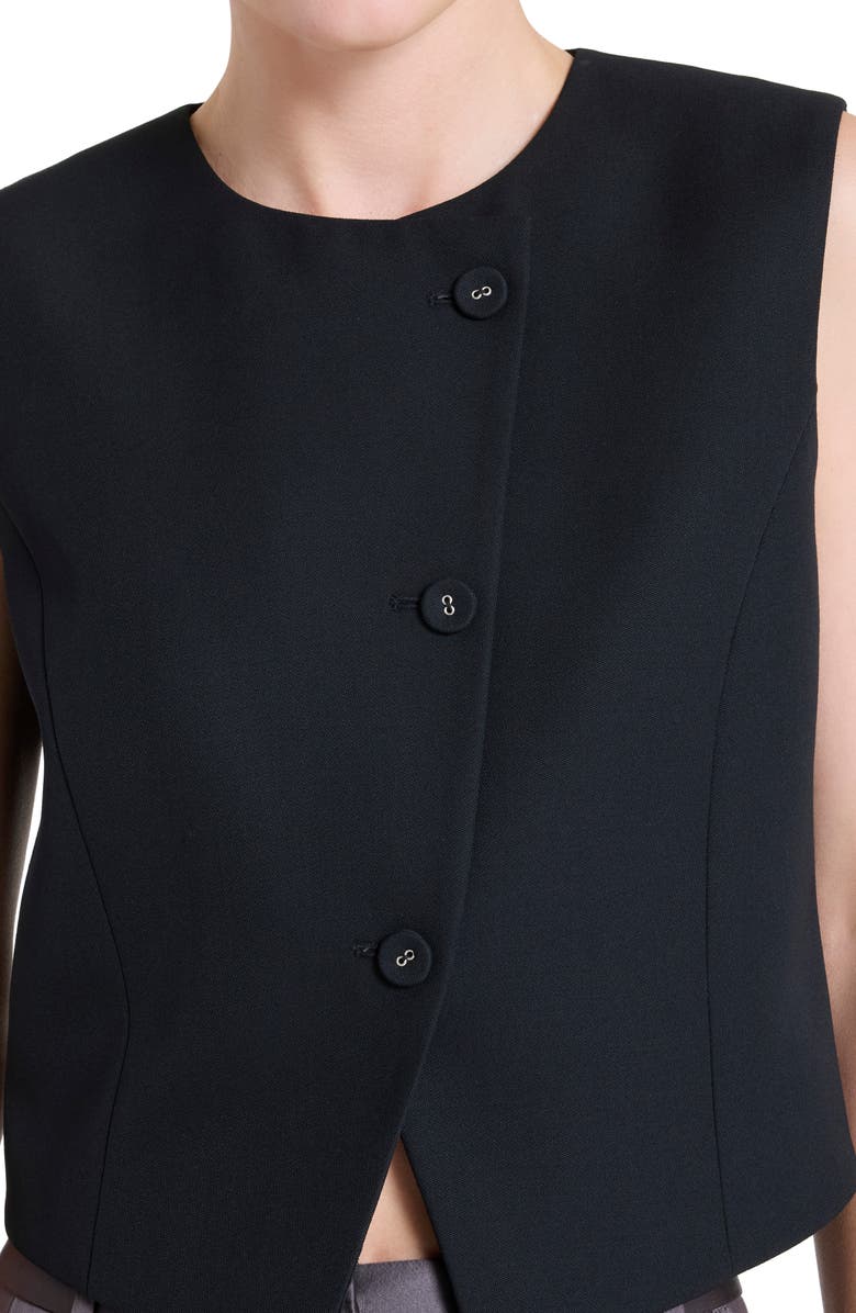 TWP Perry Virgin Wool Crop Vest, Alternate, color, Black