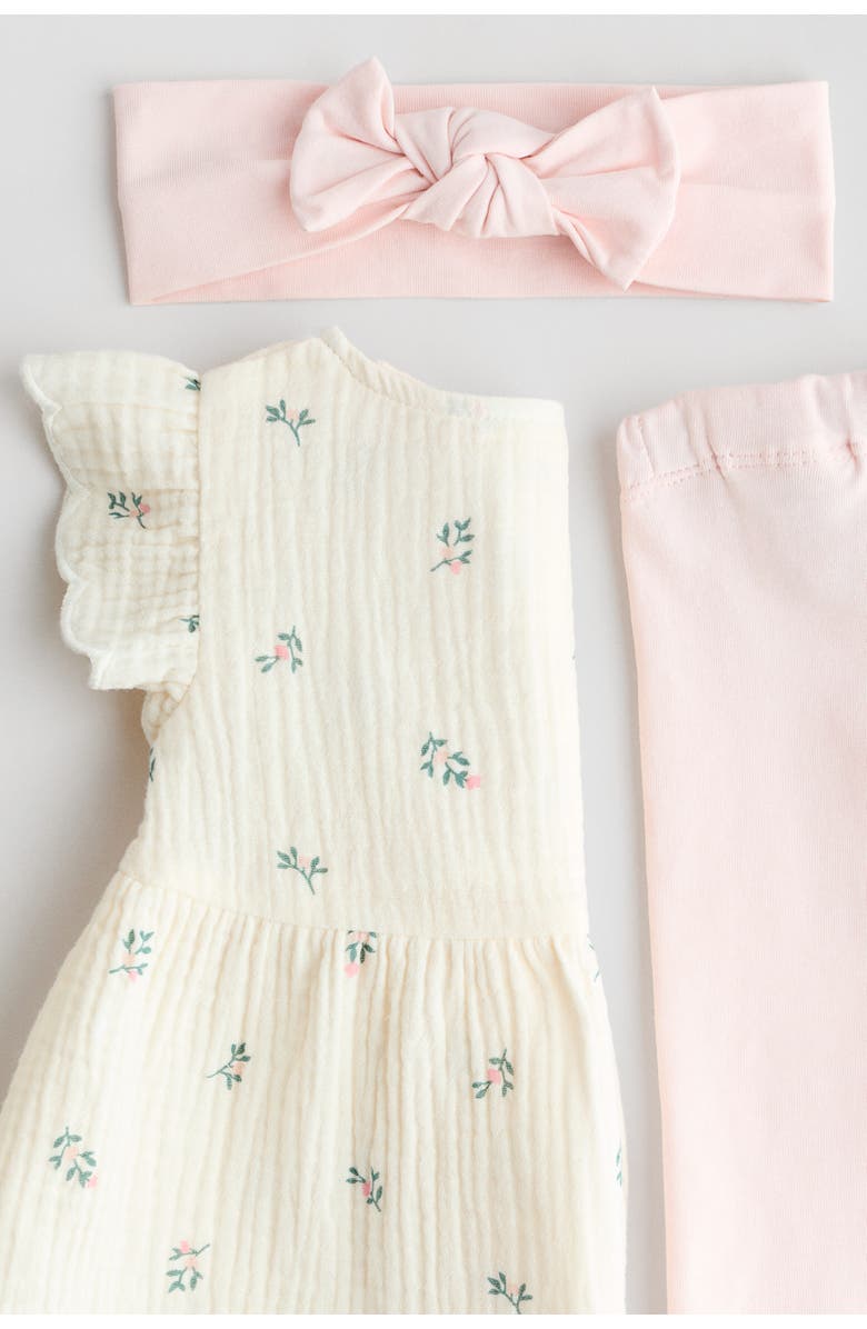 H&M 3-piece Cotton Set, Alternate, color, Light Pink/Floral