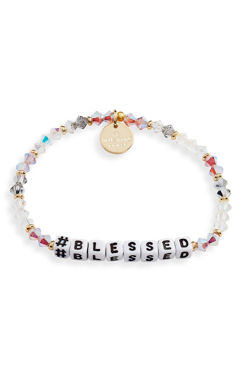 Little Words Project Beaded Stretch Bracelet, Main, color, 