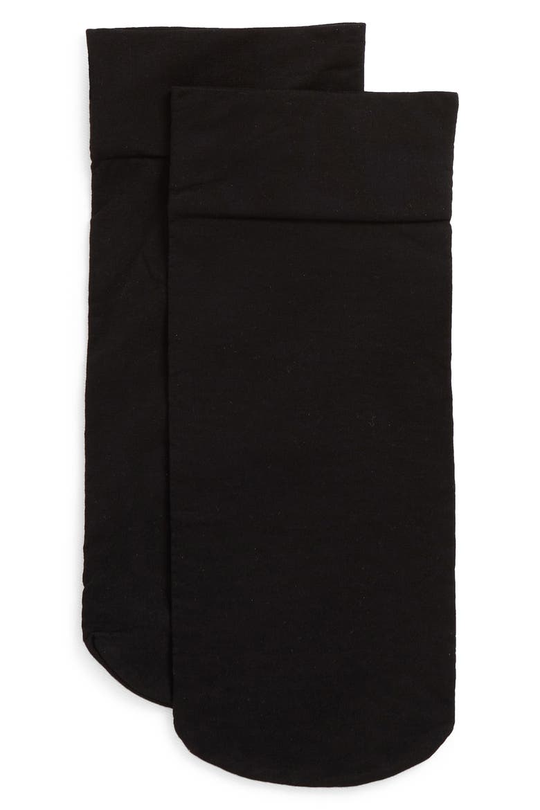 Opaque Ankle Socks, Alternate, color, BLACK