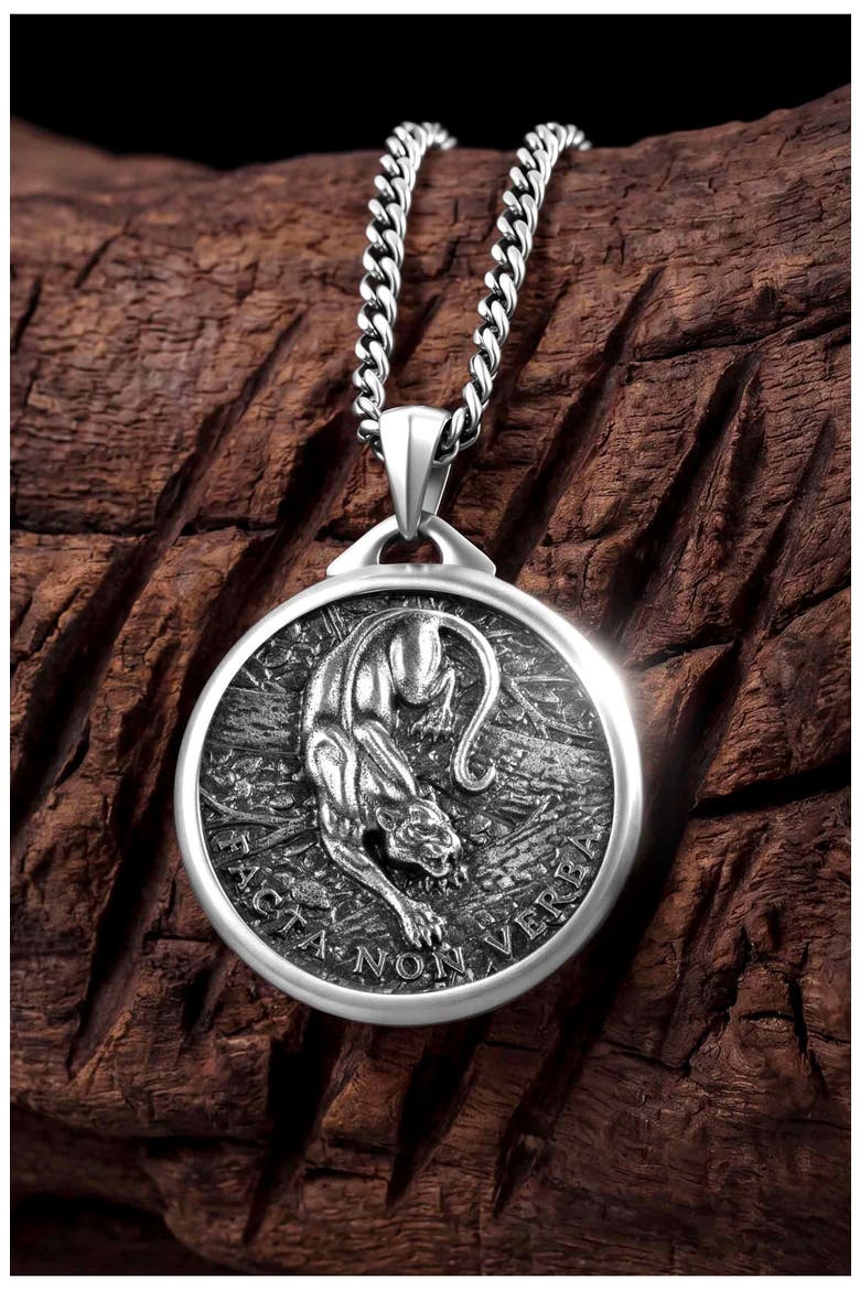 The Panther Pendant Necklace, Alternate, color, SILVER